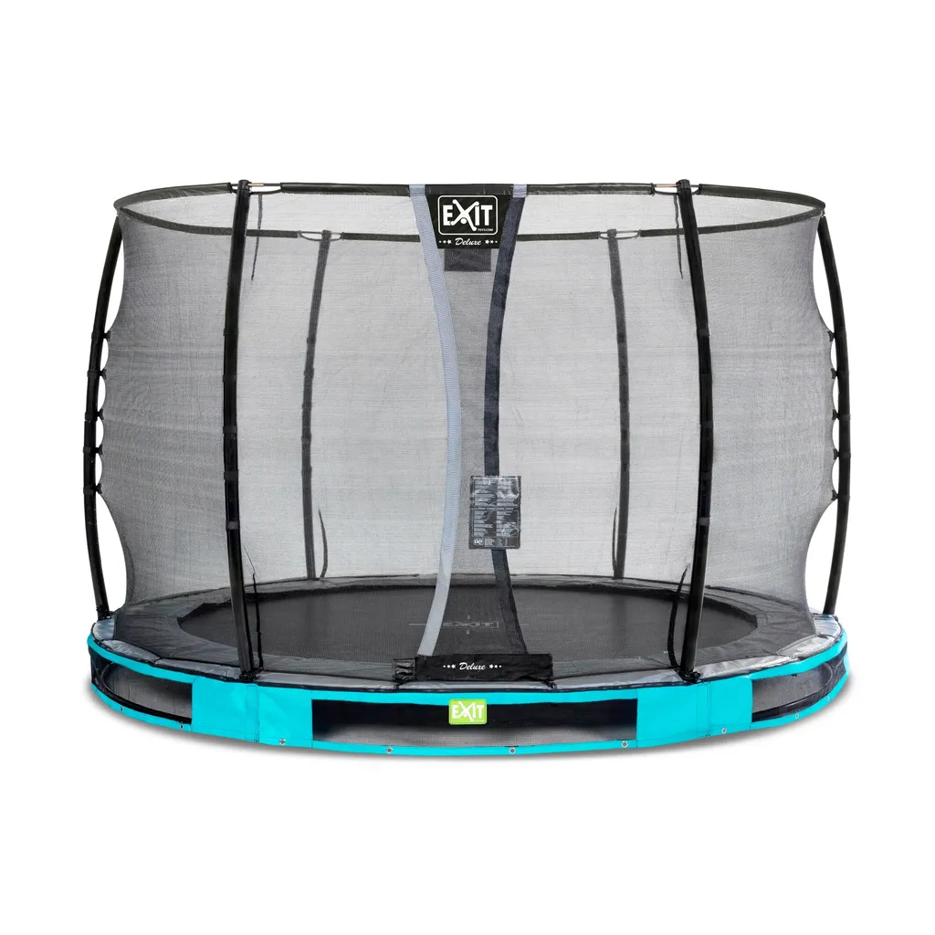 EXIT Elegant Premium Inground-Trampolin ø305cm mit Deluxe Sicherheitsnetz - blau